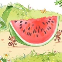 Ants Moving a Watermelon